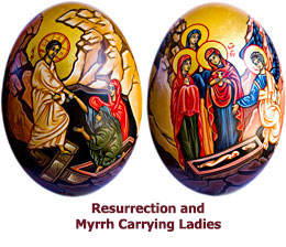Resurrection-Icon- egg-with-Myrrh-Carrying-Ladies